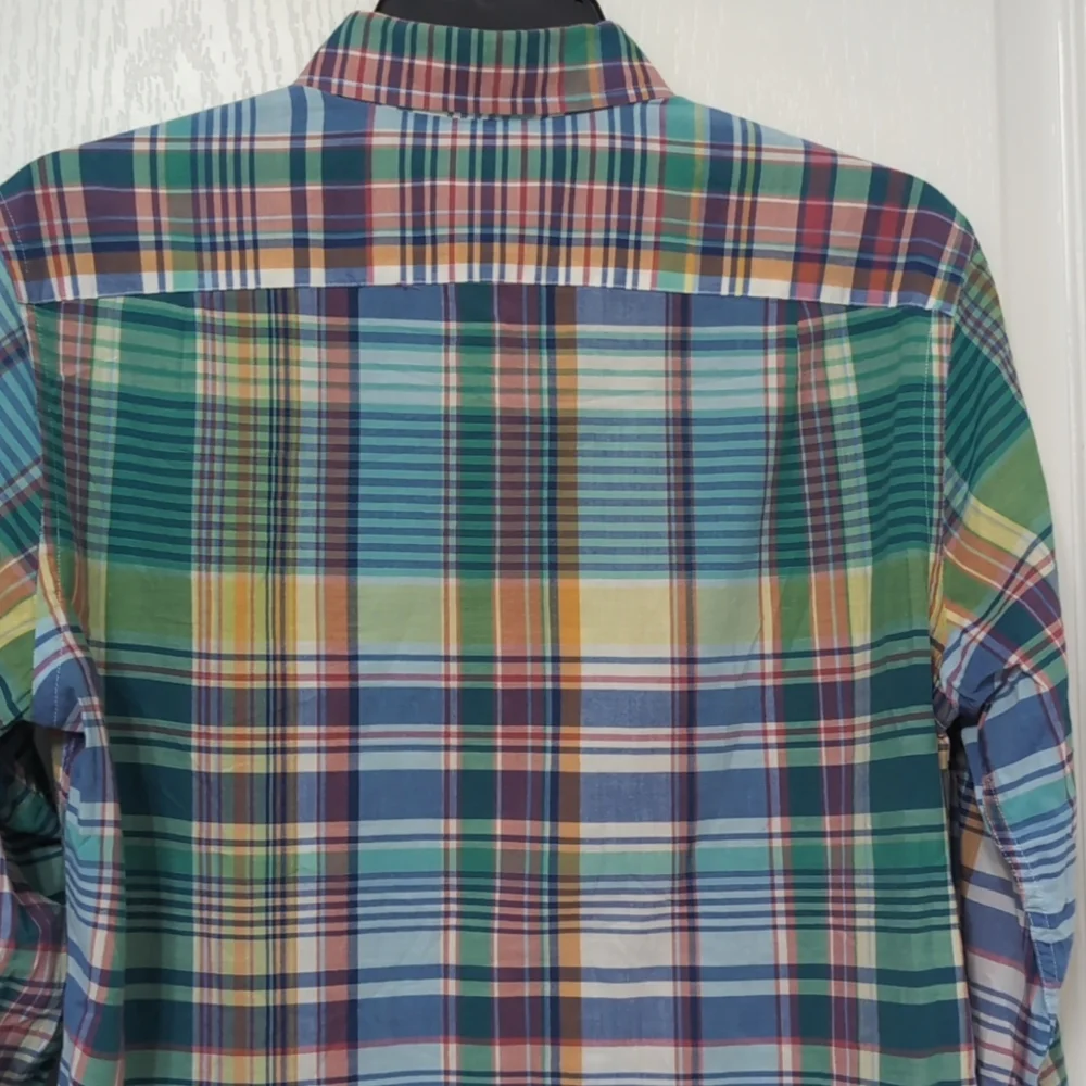 J. Crew Summer Plaid Cotton Button Down Shirt. Size Small